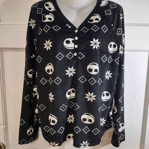 HOT TOPIC Nightmare Before Christmas Pajama Top M
